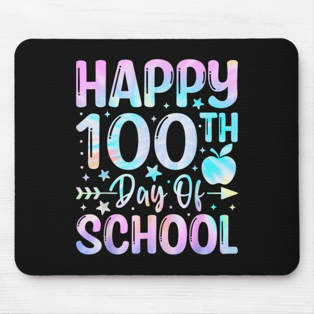 Lycklig 100-dagarsdag för regnbåge i skoltid 100 d musmatta (Framsidan)