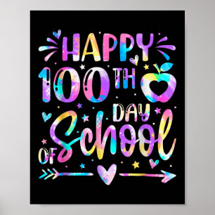 Lycklig 100-dagarsdag för regnbåge i skoltid 100 d poster