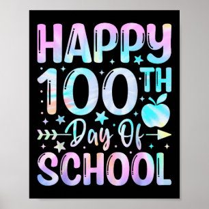 Lycklig 100-dagarsdag för regnbåge i skoltid 100 d poster