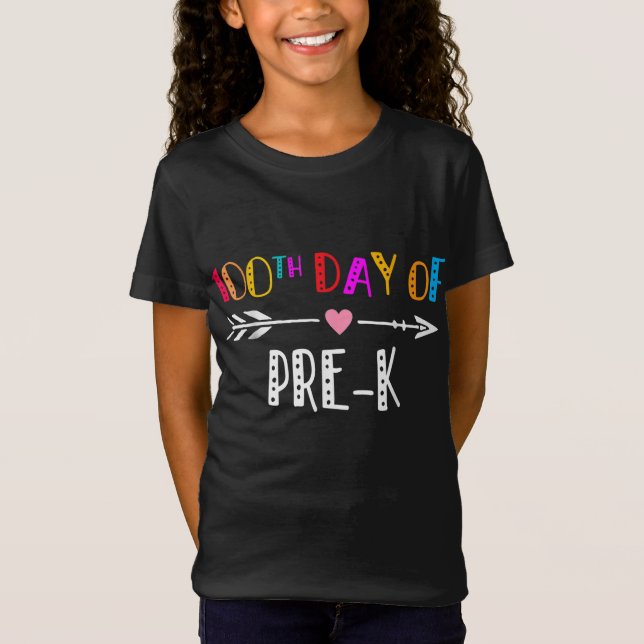 Lycklig 100-dagarsdag för skolföre-k-lärare - 100  t shirt (Framsida)