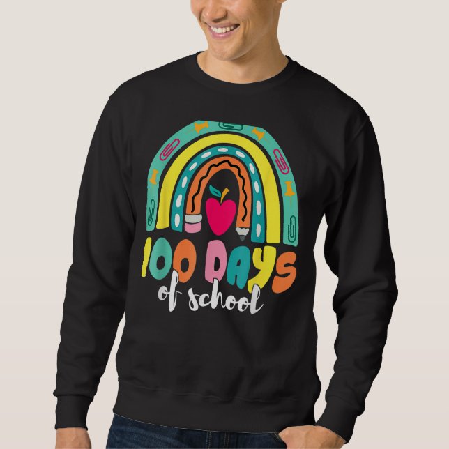 Lycklig 100-dagarsdag för skollärare - 100 dagar lång ärmad tröja (Framsida)