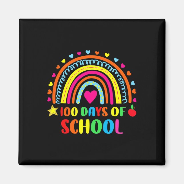 Lycklig 100-dagarsdag för skollärare - 100 dagar magnet (Framsidan)