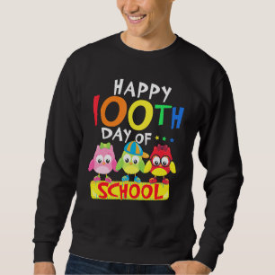 Lycklig 100-dagarsdag för skollärare i Uggla Lång Ärmad Tröja