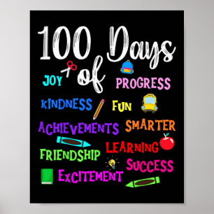 Lycklig 100-dagarsdag för skollärare Kid Boy Girl  Poster