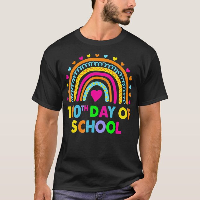 Lycklig 100-dagarsdag för skollärare Regnbåge, 100 T Shirt (Framsida)