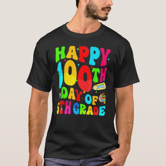 Lycklig 100-dagarsdag för skolupprustning, 100 dag t shirt (Framsida)