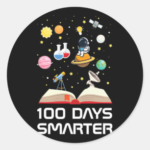 Lycklig 100-dagarsdag i skolan 100 dagar, smartare runt klistermärke