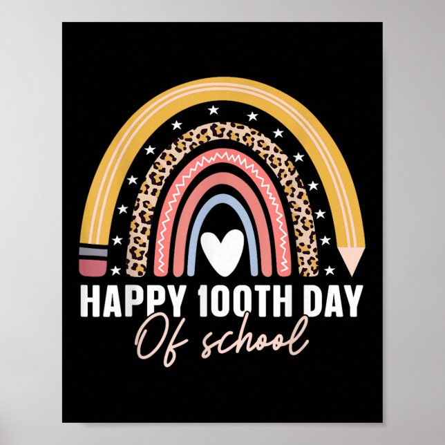 Lycklig 100-dagarsdagen för skollärarbarn 100 daga poster (Framsidan)