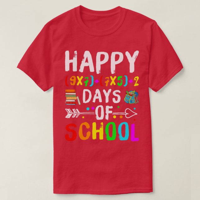 Lycklig 100-dagarsdagen för skolmatematikläraren S T Shirt (Design framsida)