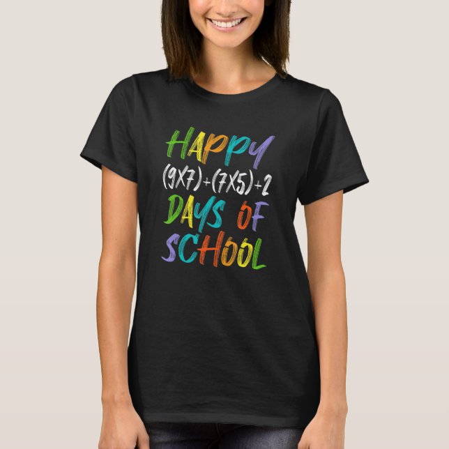 Lycklig 100-dagarsdagen för skolmatematikläraren S T Shirt (Framsida)