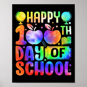 Lycklig 100-dagarsdagen för skoltie Dye Rainbow Ki Poster
