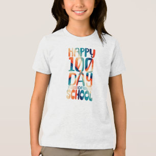Lycklig 100-dagen för back to school för skolflick t shirt