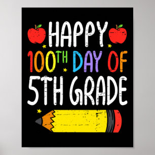 Lycklig 100-dagen för den femte klass-läraren Stud Poster