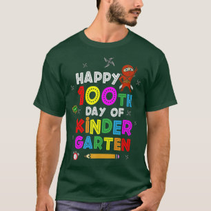 Lycklig 100-dagen för Kindergarten Cute Warrior Sa T Shirt