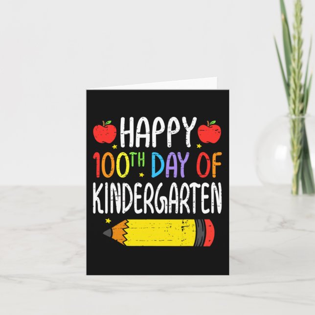 Lycklig 100-dagen för Kindergarten-läraren Student Kort (Framsida)
