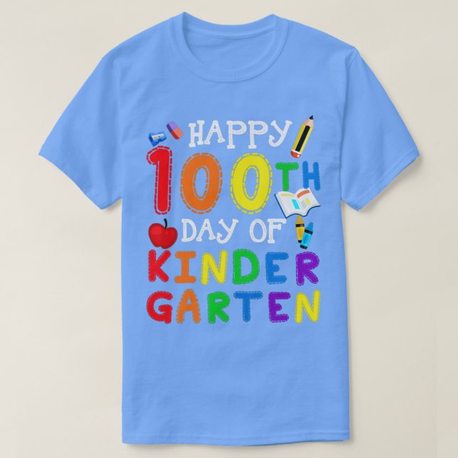 Lycklig 100-dagen i Kindergarten T Shirt (Design framsida)