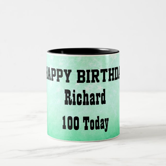 Lycklig 100:e födelsedag Personlig Två-Tonad Mugg (Center)