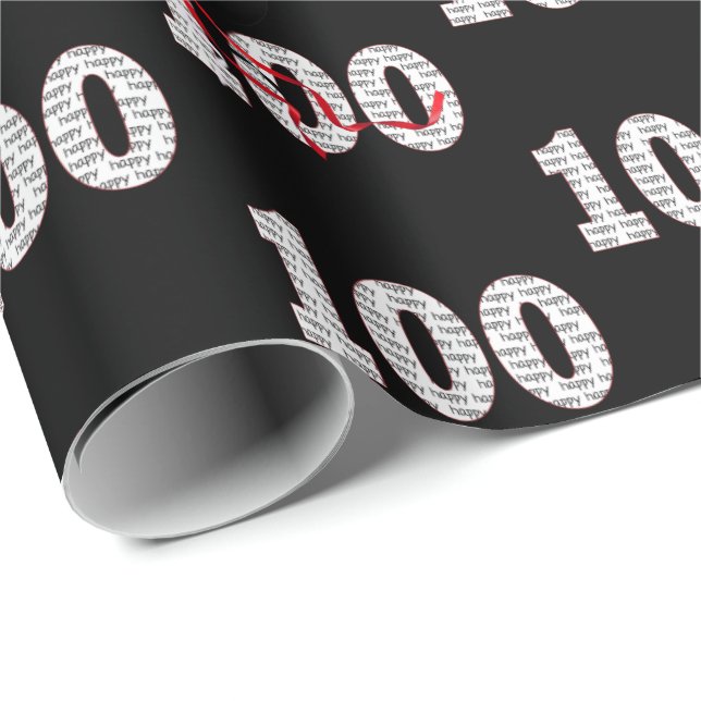 Lycklig 100:e födelsedagsballonger presentpapper (Rullad Hörn)