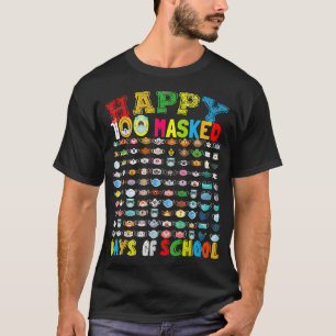 Lycklig 100 måndag i skolan 100 underbara masker 2 t shirt