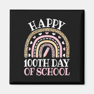 Lycklig 100 skoldag 100 dagar leopard Rainbow Magnet