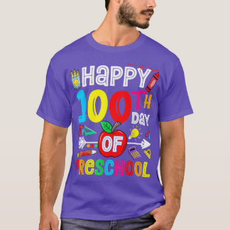 Lycklig 100 skoldag 100 förskoledagar t shirt