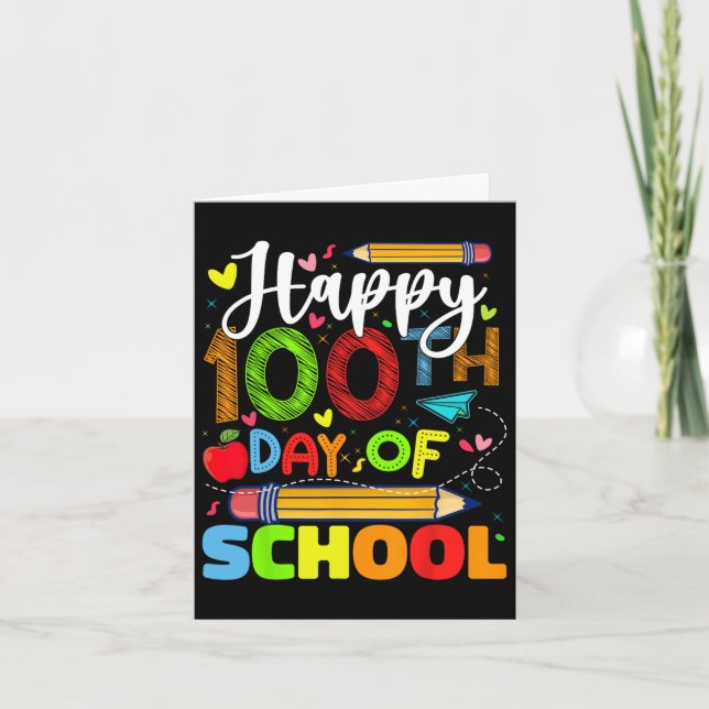 Lycklig 100 skoldag 100 skoldagar kort (Framsida)