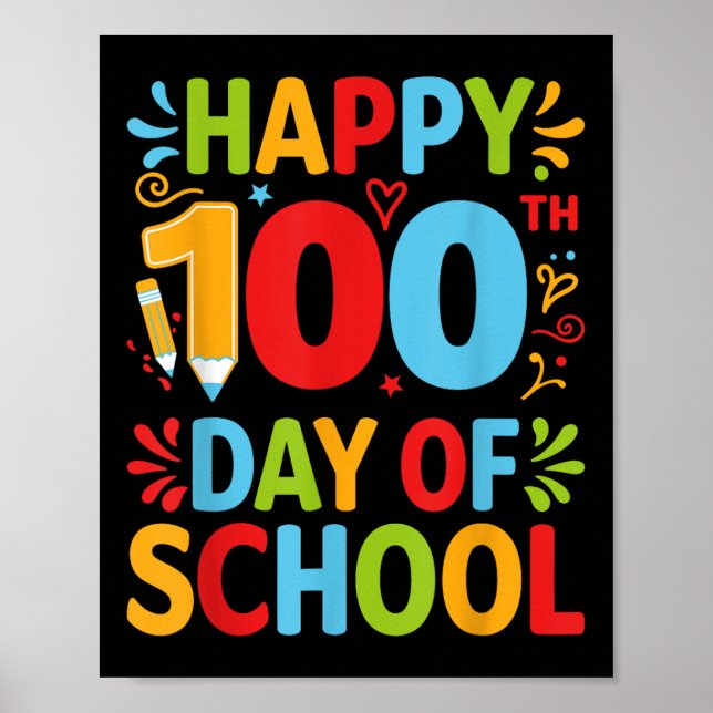 Lycklig 100 skoldag 100 skoldagar poster (Framsidan)