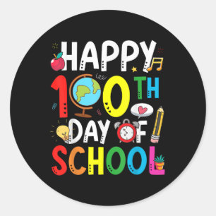 Lycklig 100 skoldag 100 skoldagar runt klistermärke