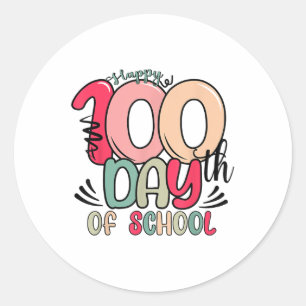 Lycklig 100 skoldag 100 skoldagar runt klistermärke