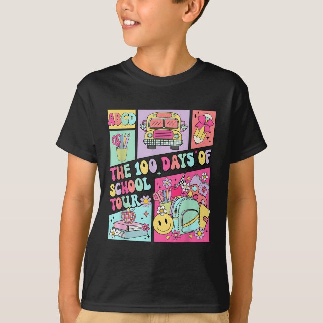 Lycklig 100 skoldag 100 skoldagar t shirt (Framsida)
