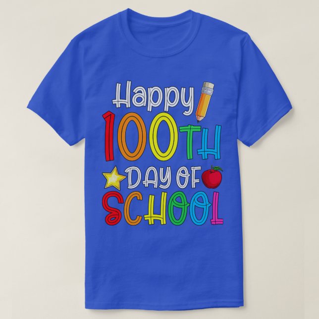 Lycklig 100 skoldag 42 t shirt (Design framsida)
