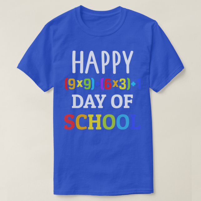 Lycklig 100 skoldag med matematik för 10 t shirt (Design framsida)
