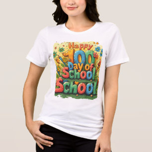 lycklig 100 skoldag t shirt