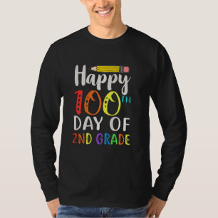 Lycklig 100 skoldagar 100 andra dagen t shirt