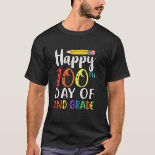 Lycklig 100 skoldagar 100 andra dagen t shirt