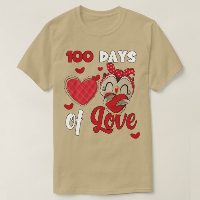 Lycklig 100 Skoldagar 100 dagar av kärlek Söta ugg T Shirt (Design framsida)