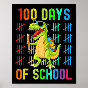 Lycklig 100 skoldagar 100 dagar Dinosaur Dino t Poster