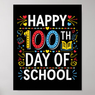 Lycklig 100 skoldagar 100 dagar för skolpojkar poster