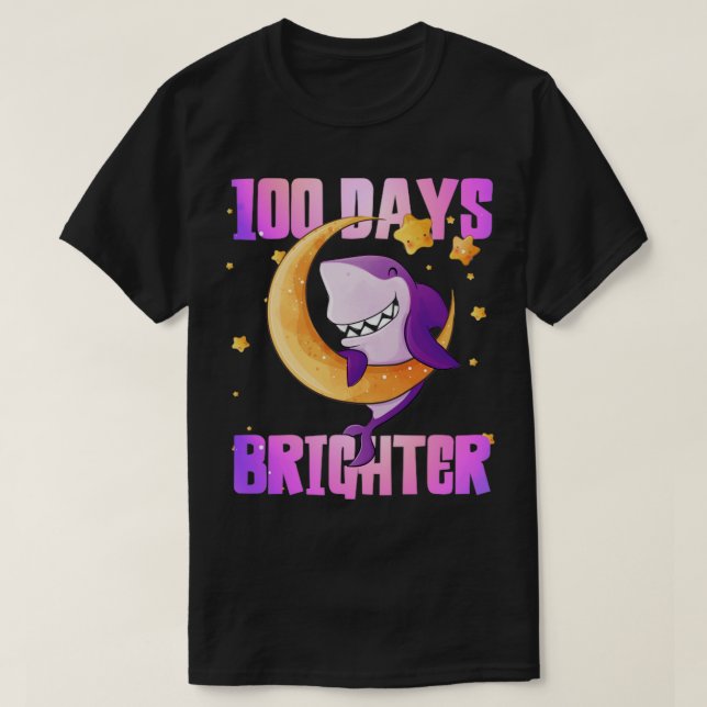 Lycklig 100 Skoldagar 100 dagar ljusare Sjus T Shirt (Design framsida)