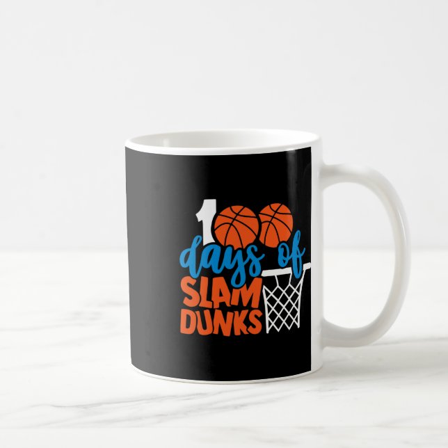 Lycklig 100 skoldagar 100 dagar Slam dunk Kaffemugg (Höger)