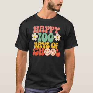 Lycklig 100 skoldagar 100 dagar Smartare Groovy R T Shirt