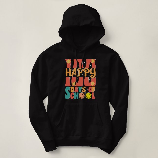 lycklig 100 skoldagar 100 dagar t shirt (Design framsida)