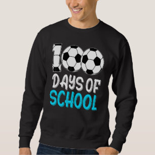Lycklig 100 skoldagar 100 dagars fotbollslärare lång ärmad tröja