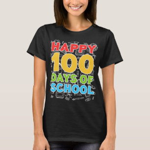 Lycklig 100 skoldagar 100 skoldag t shirt