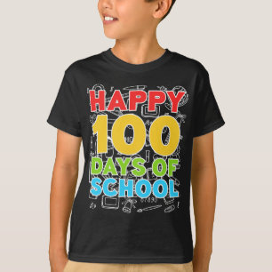 Lycklig 100 skoldagar 100 skoldag t shirt