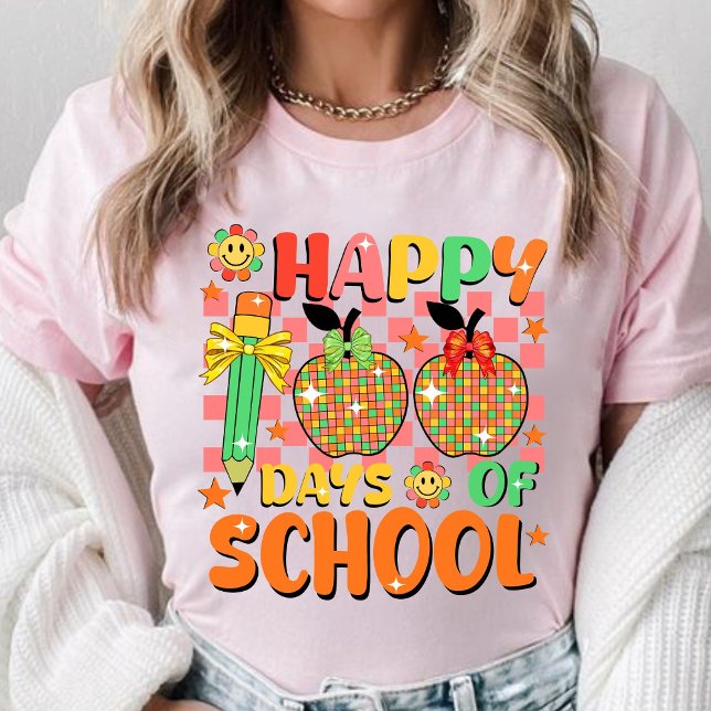lycklig 100 skoldagar . läraruppskattning t shirt (happy 100 days of school shirts, teacher gift, teacher appreciation gifts, teachers gift shirt, )