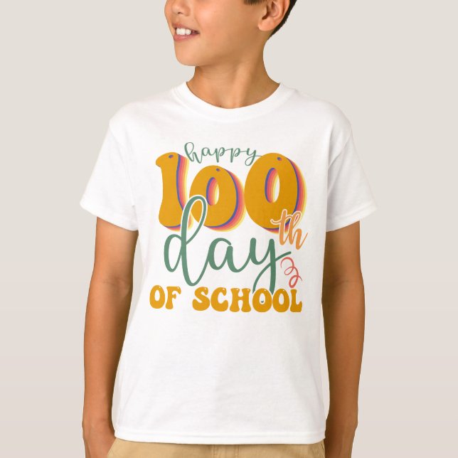 Lycklig 100 skoldagar t shirt (Framsida)