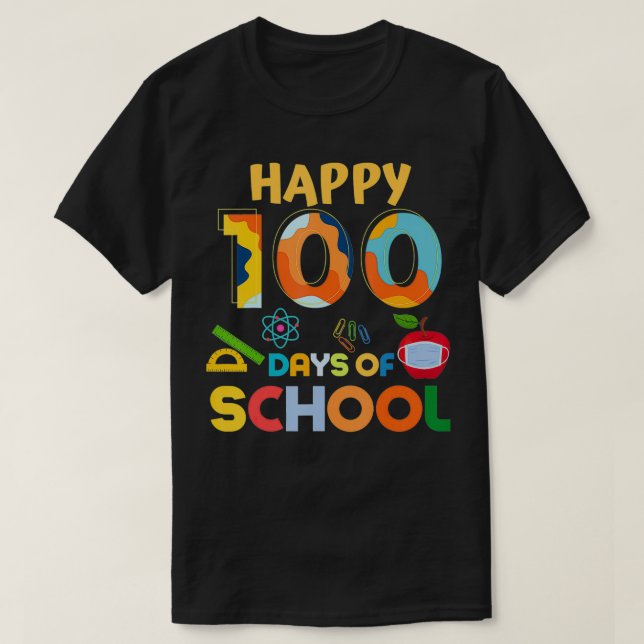 Lycklig 100 skoldagar t shirt (Design framsida)