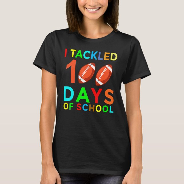 Lycklig 100 skoldagar tog jag 100 dagar. t shirt (Framsida)