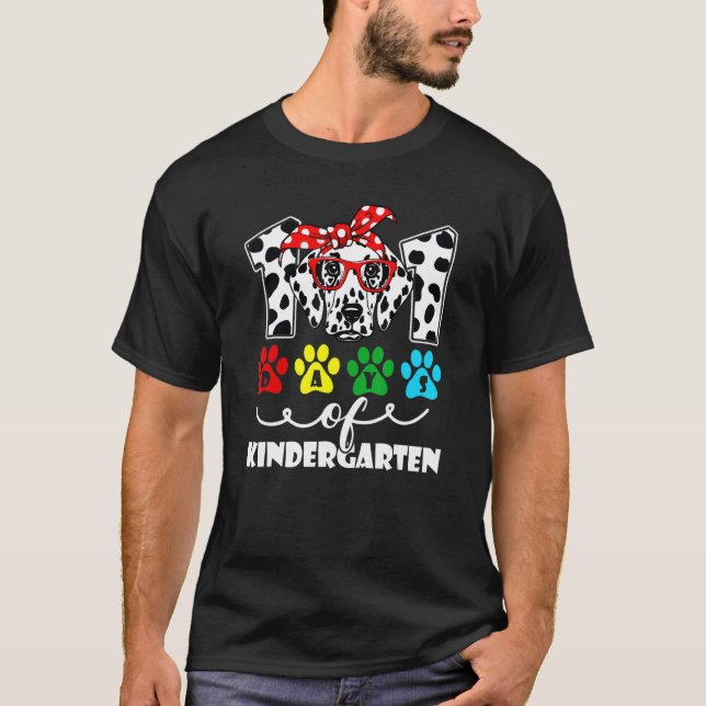 Lycklig 101 dagar Skola Kindergarten Hund 100 daga T Shirt (Framsida)